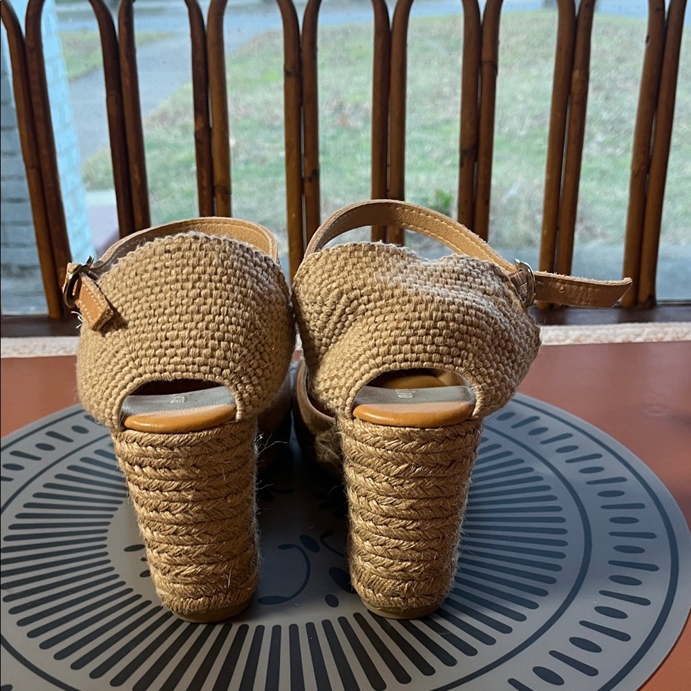 Maypol Tan Espadrille Wedge Sandals - Picture 3 of 6